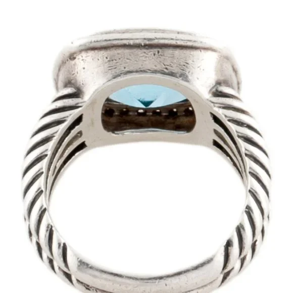 DAVID YURMAN STERLING SILVER DIAMOND & TOPAZ ALBION COCKTAIL RING - Picture 4 of 6